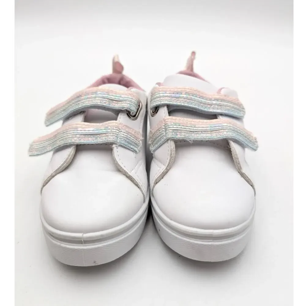 Laura Ashley Hook & Loop Sneakers Shoes Round Toe Girls' White Size US10 EU27